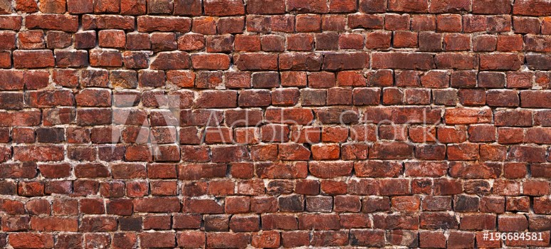 Picture of Vintage masonry red brick wall background for design